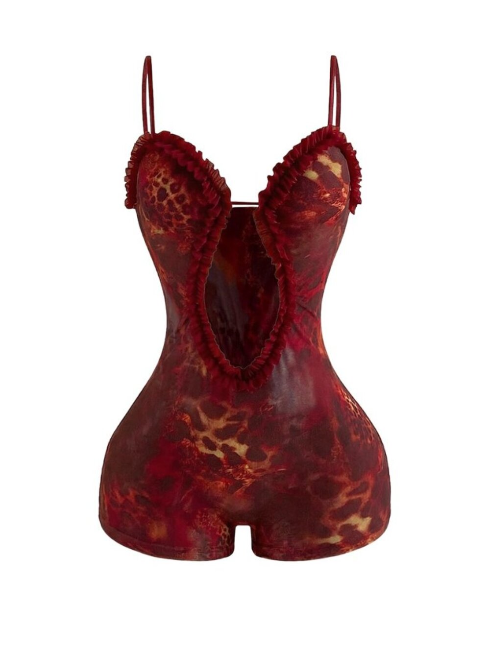 Women's Sexy Romper Leopard Cut Out Short Jumpsuits Club Outfits
